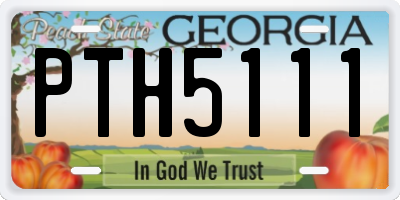 GA license plate PTH5111