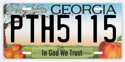 GA license plate PTH5115