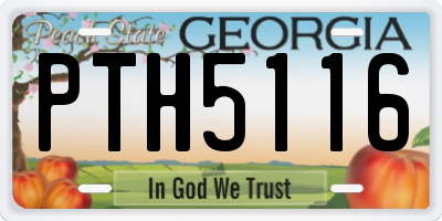 GA license plate PTH5116