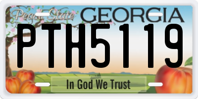 GA license plate PTH5119