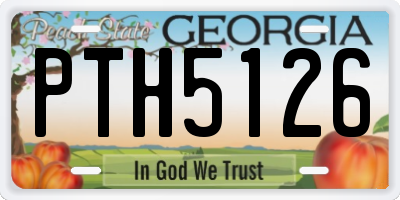 GA license plate PTH5126