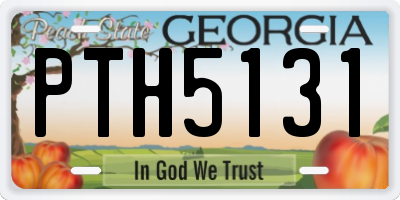 GA license plate PTH5131