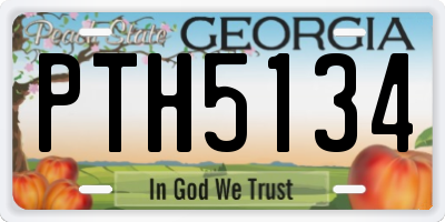 GA license plate PTH5134