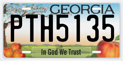 GA license plate PTH5135