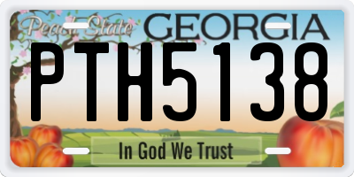 GA license plate PTH5138