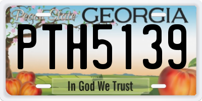 GA license plate PTH5139