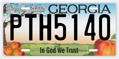 GA license plate PTH5140