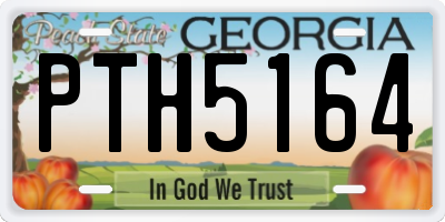 GA license plate PTH5164