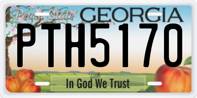 GA license plate PTH5170