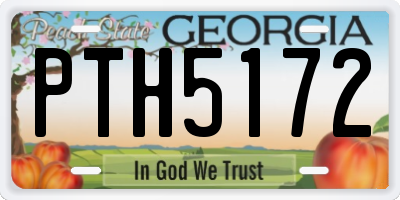 GA license plate PTH5172