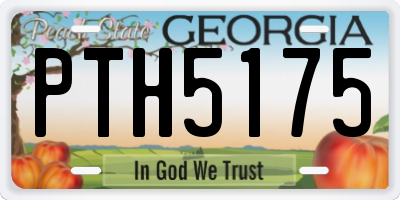 GA license plate PTH5175