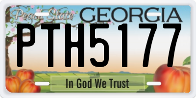 GA license plate PTH5177