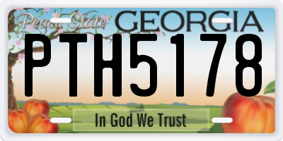 GA license plate PTH5178