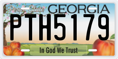 GA license plate PTH5179