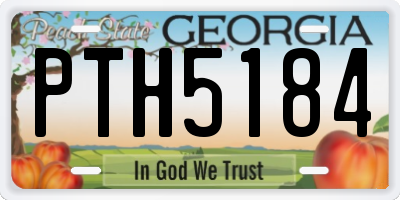 GA license plate PTH5184
