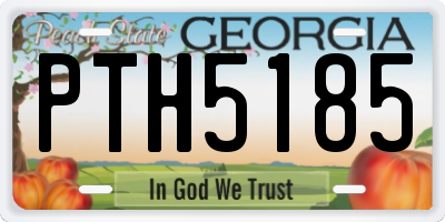 GA license plate PTH5185