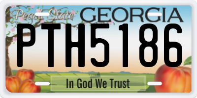 GA license plate PTH5186