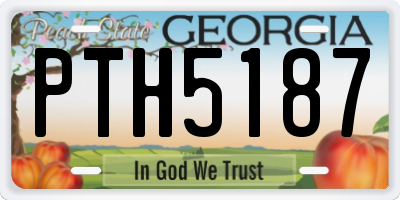 GA license plate PTH5187