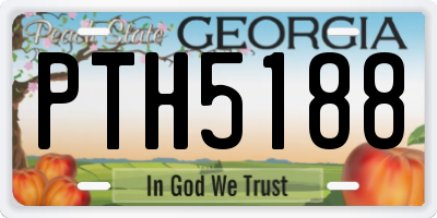 GA license plate PTH5188