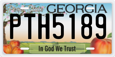 GA license plate PTH5189