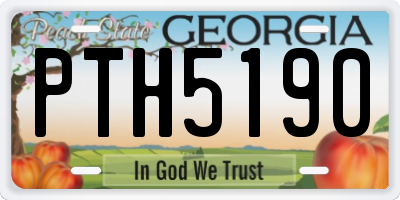 GA license plate PTH5190