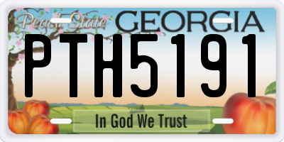 GA license plate PTH5191