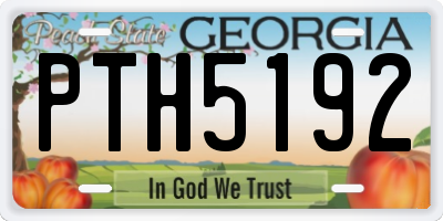GA license plate PTH5192