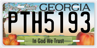 GA license plate PTH5193