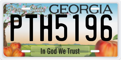 GA license plate PTH5196