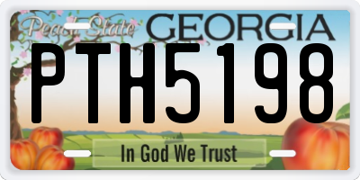 GA license plate PTH5198