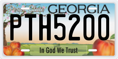 GA license plate PTH5200