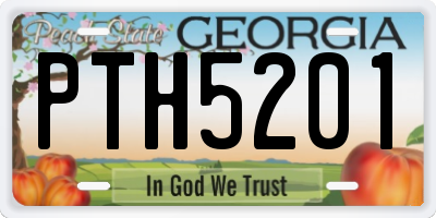 GA license plate PTH5201