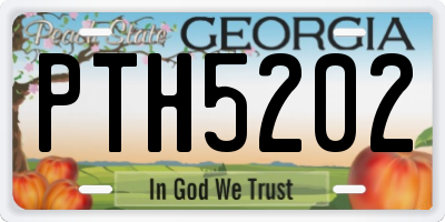 GA license plate PTH5202