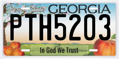 GA license plate PTH5203