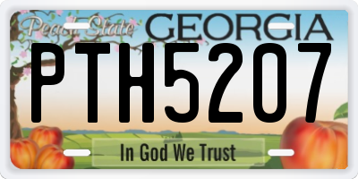 GA license plate PTH5207
