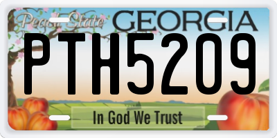 GA license plate PTH5209