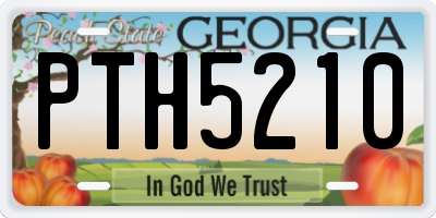 GA license plate PTH5210