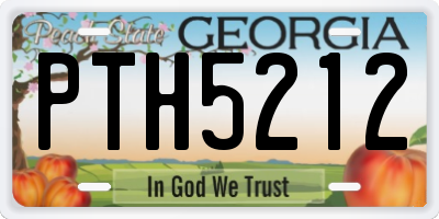 GA license plate PTH5212