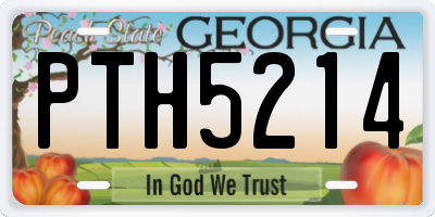GA license plate PTH5214