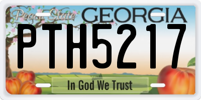 GA license plate PTH5217