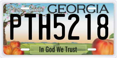 GA license plate PTH5218