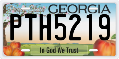 GA license plate PTH5219