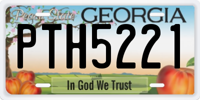 GA license plate PTH5221