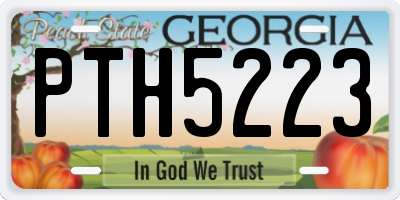 GA license plate PTH5223