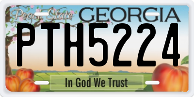 GA license plate PTH5224