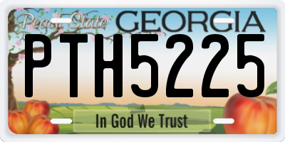 GA license plate PTH5225