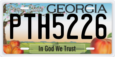 GA license plate PTH5226