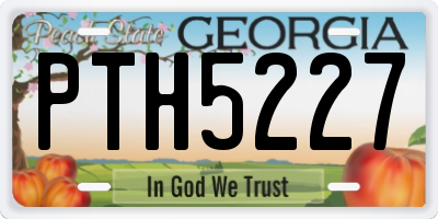 GA license plate PTH5227