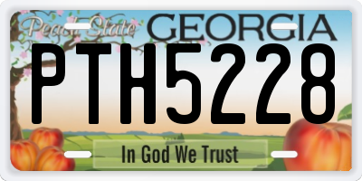 GA license plate PTH5228