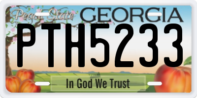 GA license plate PTH5233